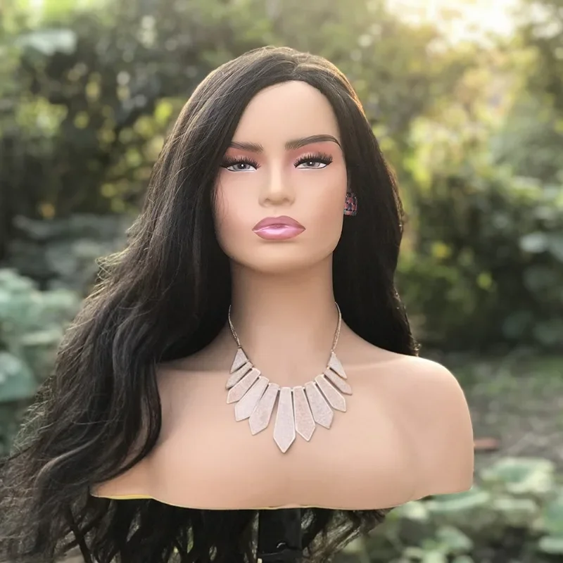 

Realistic Female Mannequin Dummy Head with Shoulder Manikin Doll Head Bust for Wigs Hats Beauty Accessories Display