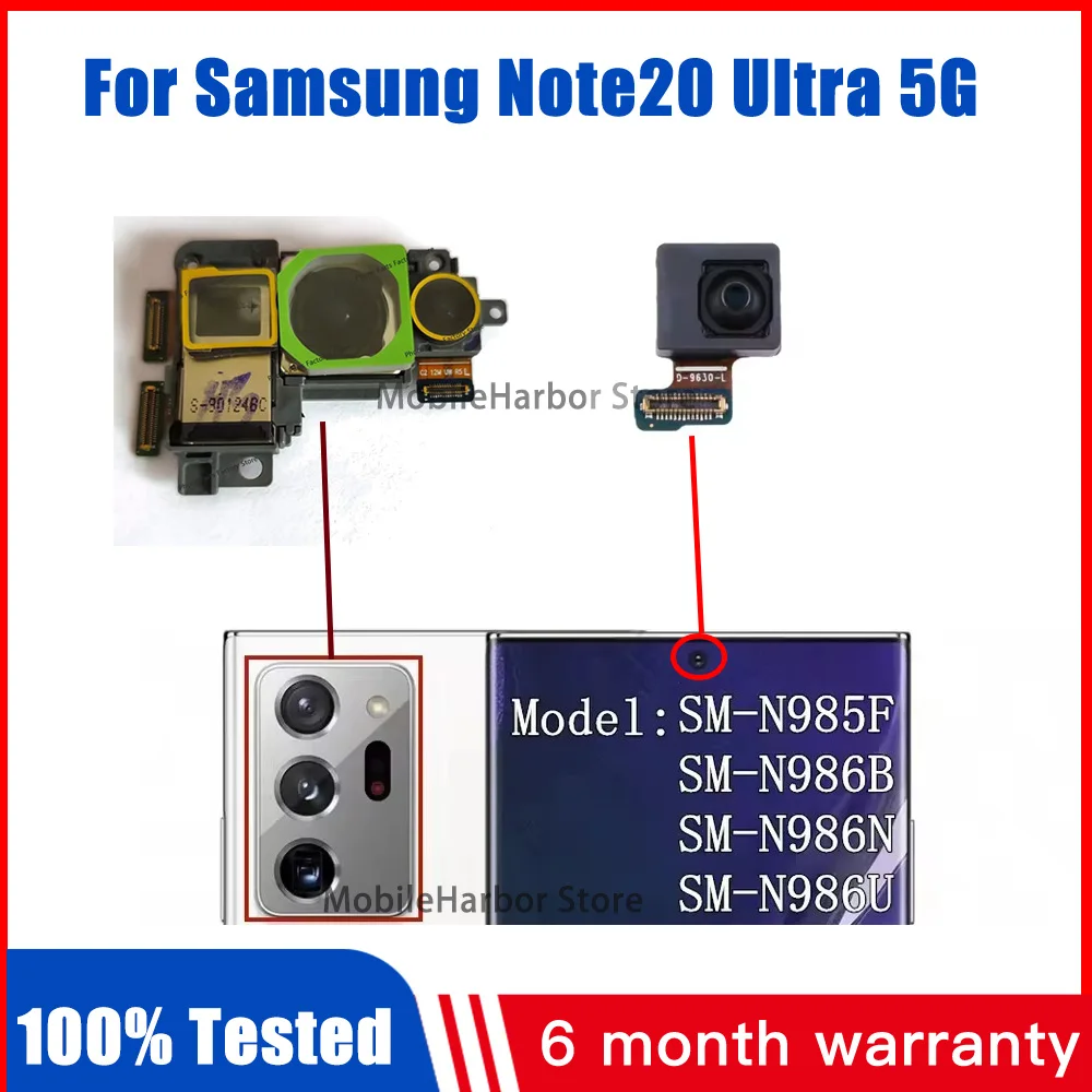 Back Main Wide Front Camera For Samsung Galaxy Note20 Ultra 5G N986B N986N N986U N985F Rear Camera Frame Cover Lens