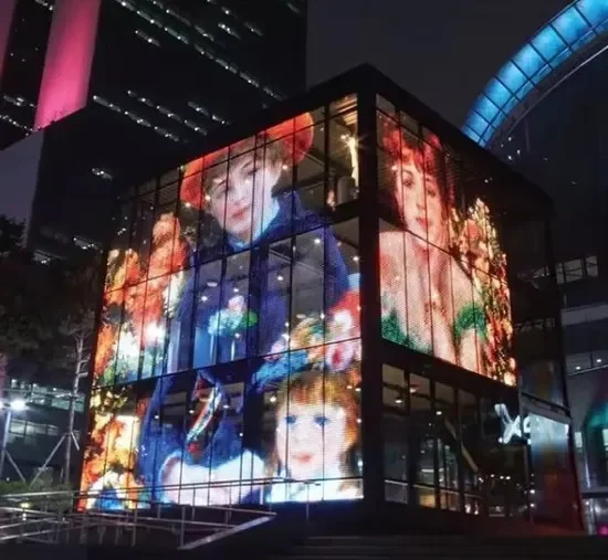 Super Light Transparent LED Display Indoor Outdoor See Through Video Wall Glass Facade