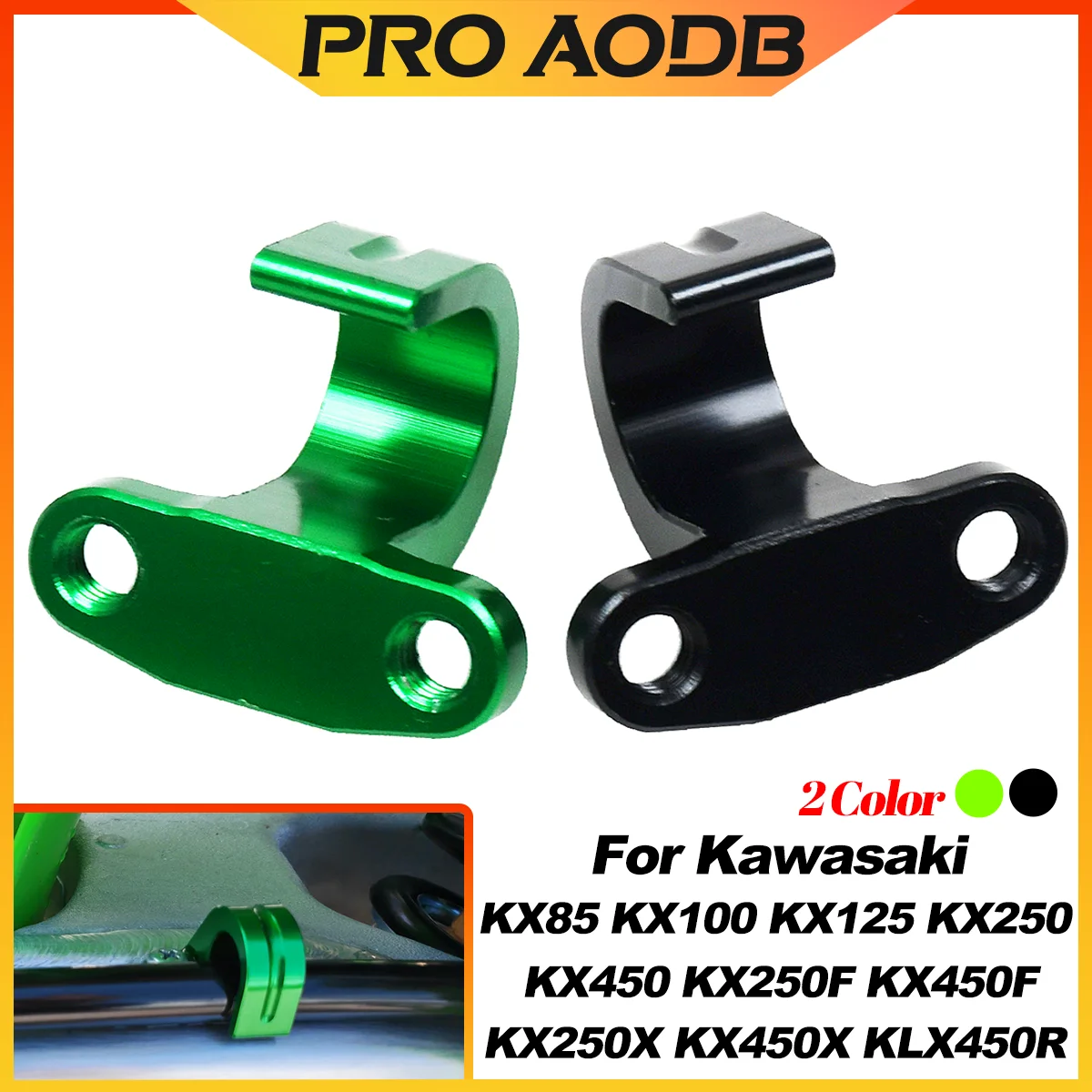 Motorcycle CNC Rear Brake Hose Clamp Guide For Kawasaki KLX450R KX85 KX100 KX125 KX250 KX450 KX250F KX450F KX250X 450X 2005-2024