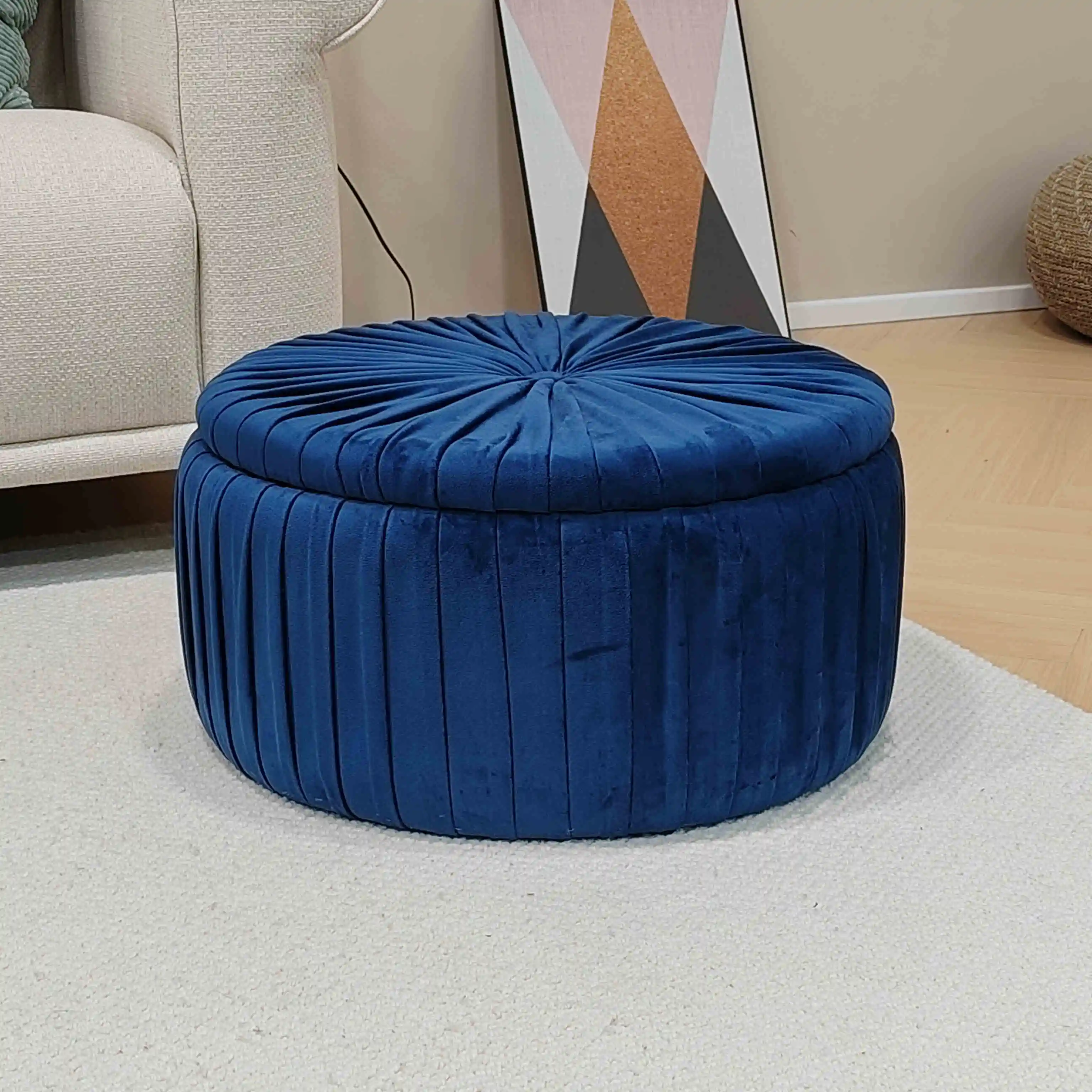Bailey Furniture Fashion Footstool Custom Velvet Soft Footstool Storage Toy Clothing