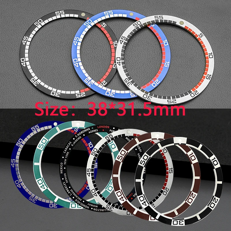 알루미늄 시계 베젤 인서트 핏 세이코 SKX007 SKX009 SRPD 전복 참치 시계 케이스, NH35 NH36 무브먼트 남성용 시계 부품, 38x31.5mm 