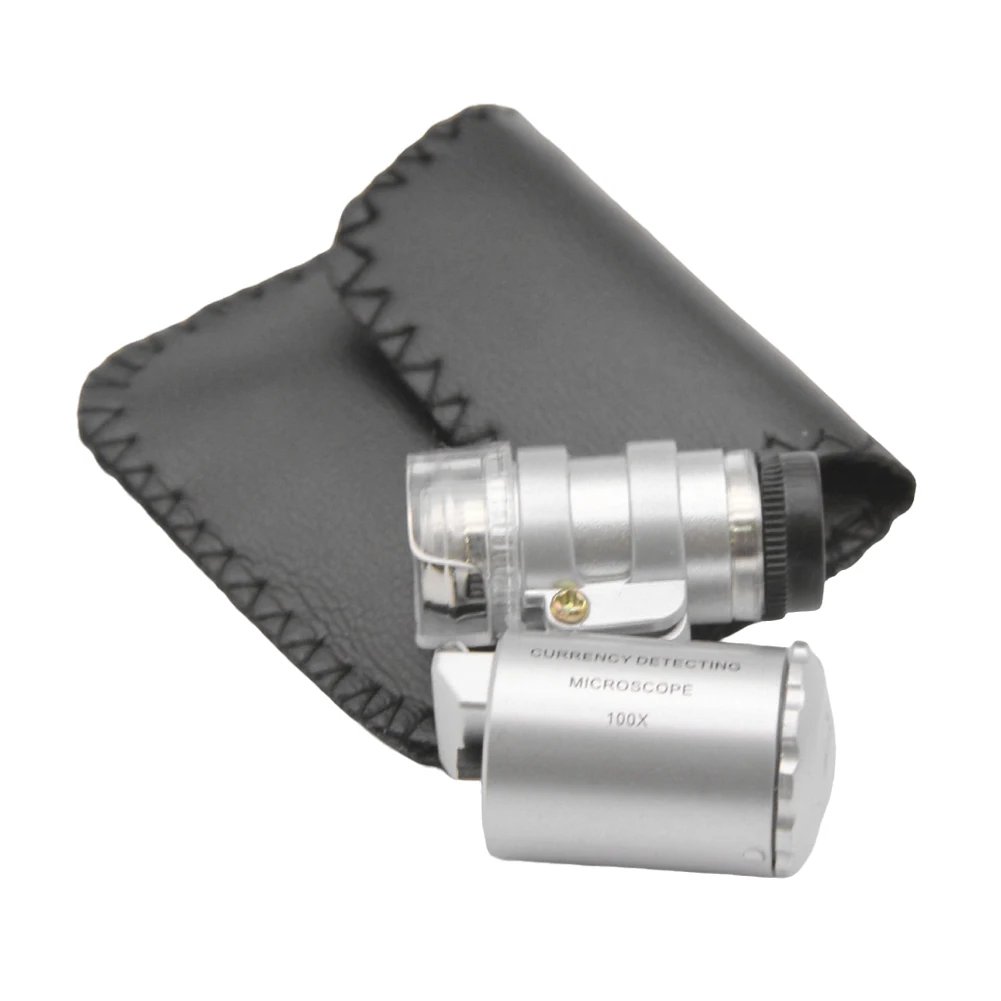 Mini microscópio de bolso com microscópio de apreciação de joias LED iluminado lupa portátil para observação de joias