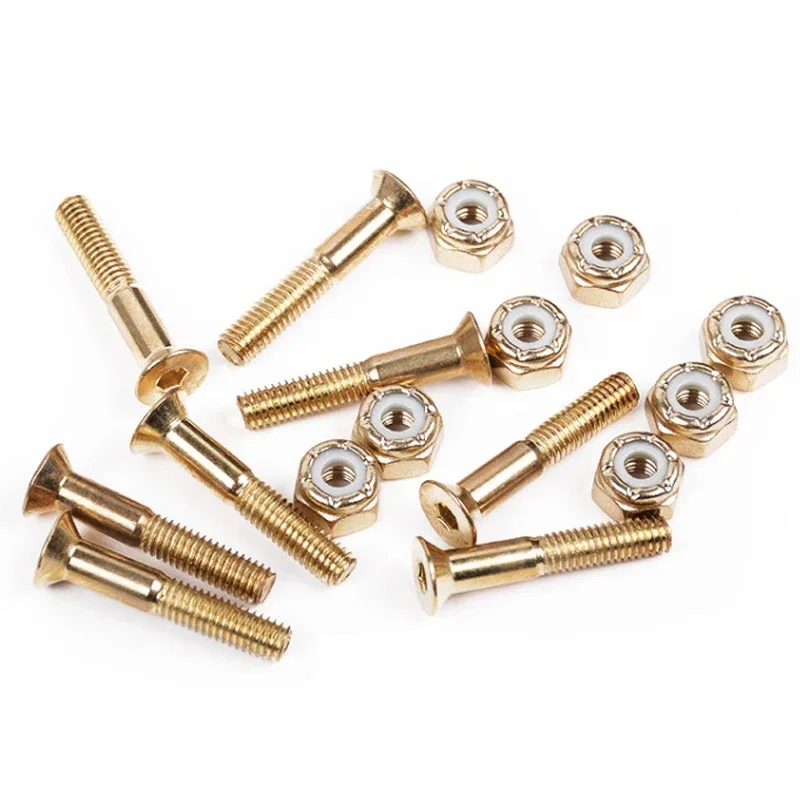 16Pcs / Set Replacement Screws Nuts Medium Carbon Steel M5 X 25 28 30mm Bolts Four Wheeled Skateboard Longboard Accessories