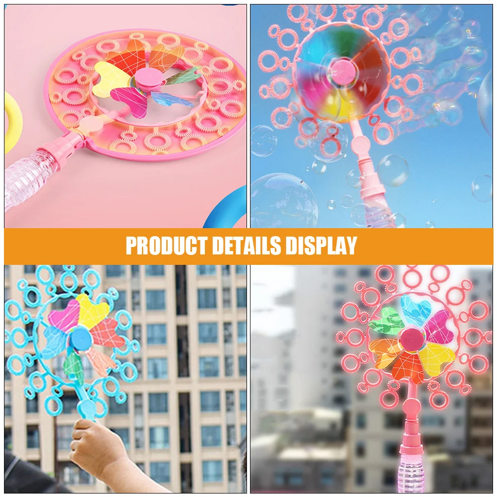 2 Pcs Bubble Wand Windmill Machine Crafts Bubbles Halloween Tray Kids Toys