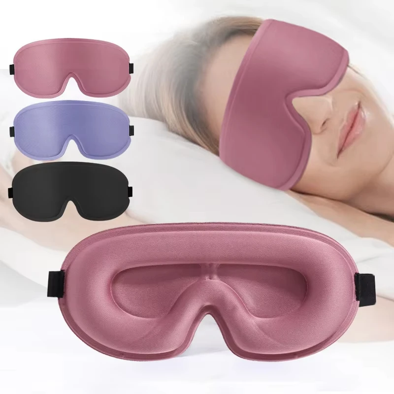 3D Eye Mask Hollow Nose Bridge Breathable Blackout No Pressure for Sleep Travel Adults Multi Colors Soft Fabric One Size