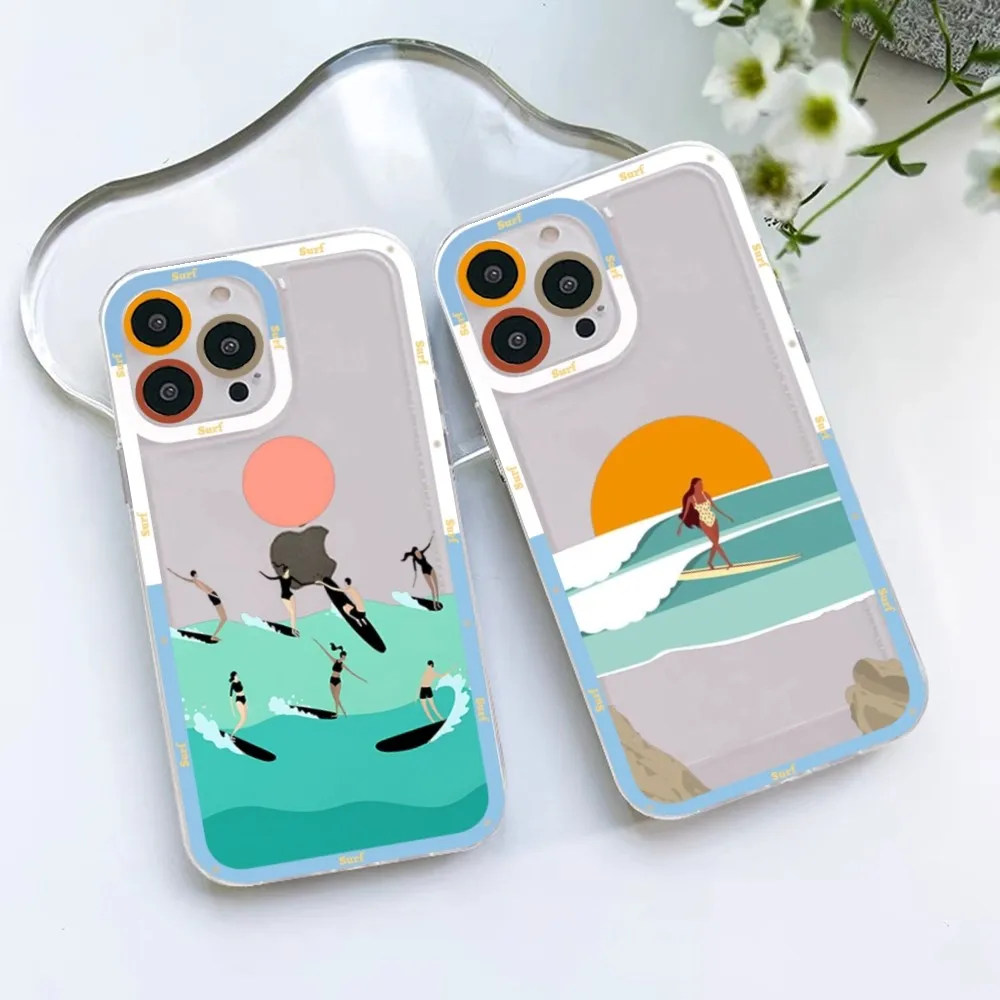 Beach surf girl Phone Case For Redmi 7 8 9 A For Redmi Note 5 7 8 9 10 11 Pro Max 4G 5G Funfas