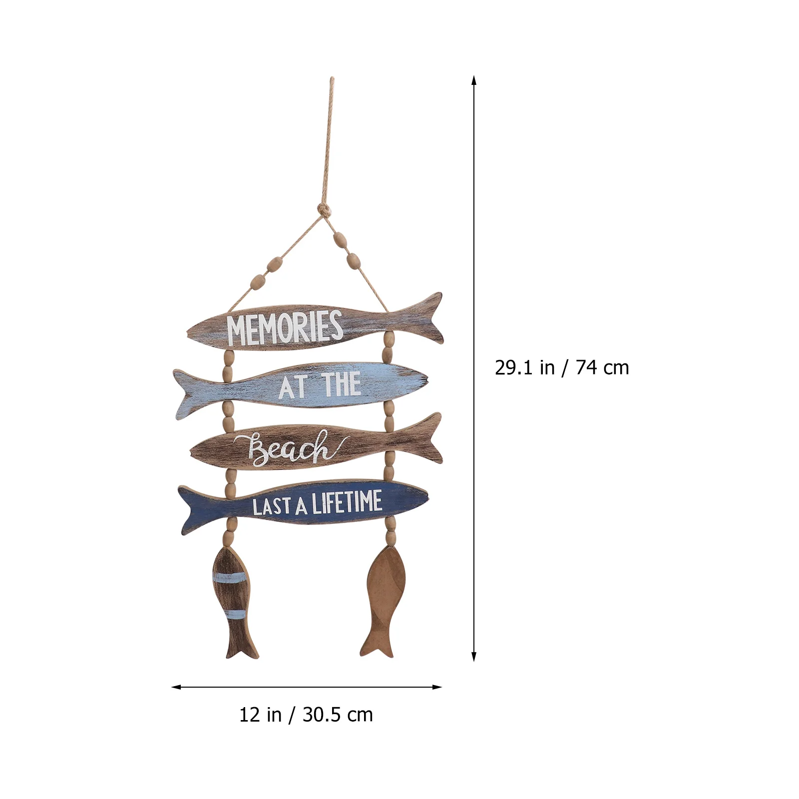 

1Pcs Retro Fish Bone Hanging Sign Wooden Wall Pendant Mediterranean Style Door Hanging Board Decor Home Art Decoration