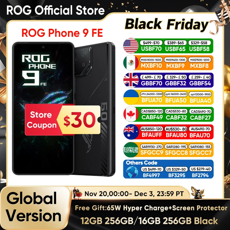 yZ[zASUS ROG 9 FE 5G Snapdragon 8 Gen 3 6.78C` 5500mAh 65W}[d 185Hz FHDfBXvC 5500mAh Android 15 O[o ROG 9