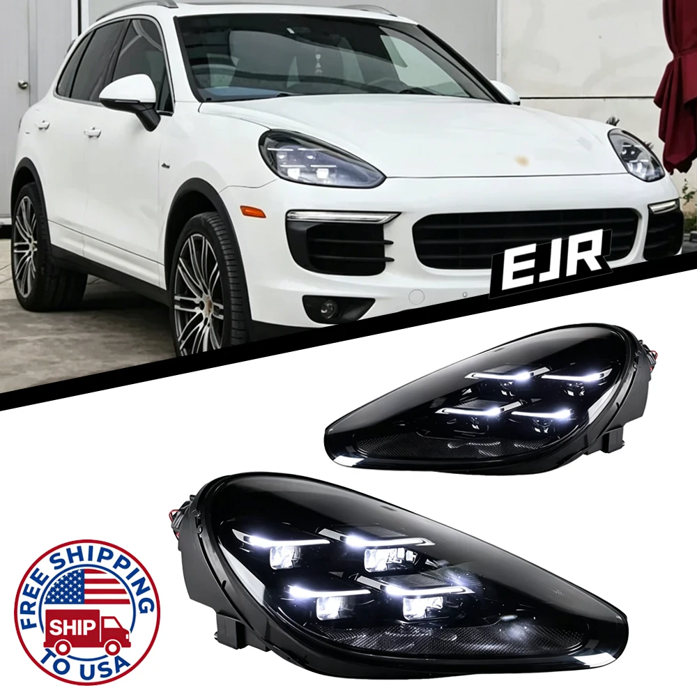 EJR LED Car Headlight For Porsche Cayenne 958.2 2015-2017 Headlights  LED Matrix Head Lamps Upgrade 2024 Style Plug and Play