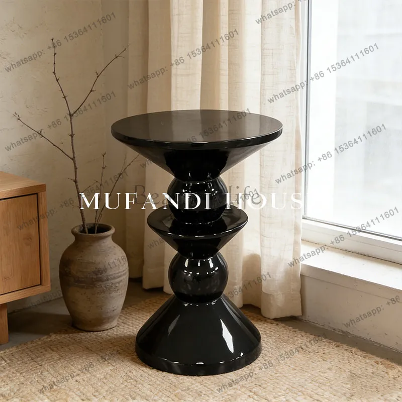 Modern art black bright paint edge few designer multi-layer spherical living room sofa corner few