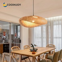 Bamboo Hand Weaving Pendant Light 40/80cm Hanging LED Ceiling Lamp Chandelier Fixture Rattan Hand Craft Woven Home Bedroom Decor