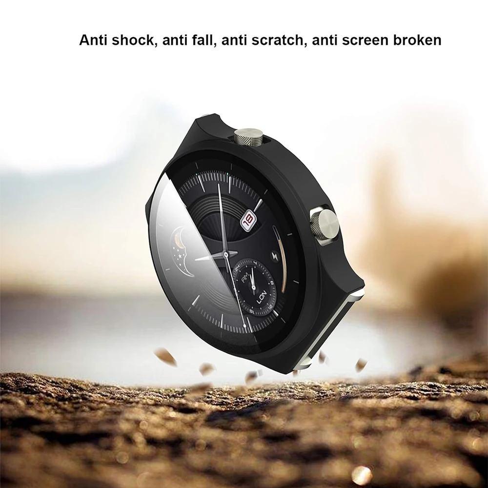 Case for Huawei Watch GT2 Pro [Full Coverage] ，Tempered Glass Slim Hard PC  Screen Protector.