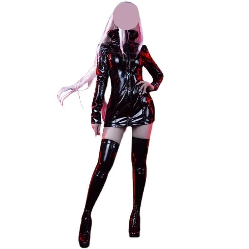 Anime Jujutsu Kaisen Gojo Satoru Cosplay Costume Female leather jacket Sexy Leather Tights Uniform Party Carnical Outfit