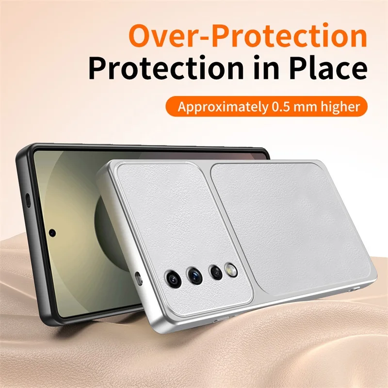 Anti-Yellowing Shock-Resistant Minimalist Lychee-Textured Phone Cases for Honor80GT 80 GT Silicone-reinforced Non-Slip Lambskin