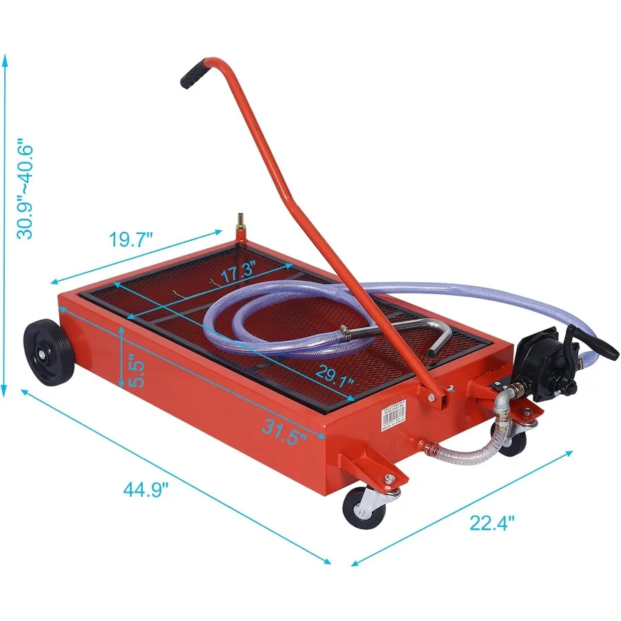 ถังรองน้ำมันเครื่องขนาด 17 แกลลอน พร้อมปั๊มมือ สำหรับการบำรุงรักษารถยนต์ ดีไซน์แบบพกพา ขนาดกะทัดรัด สำหรับรถยนต์ รถ SUV รถบรรทุก ความจุขนาดใหญ่