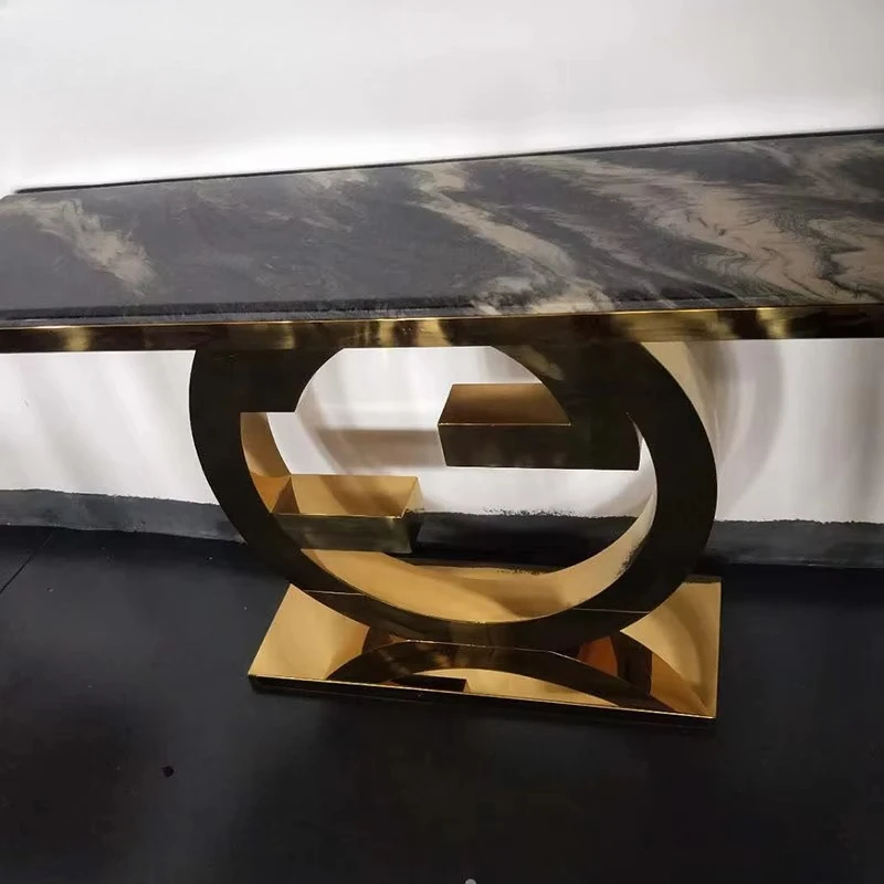 

Консольный столик для гостиной с золотистым матовым основанием, мебель для гостиной с золотистым матовым основанием