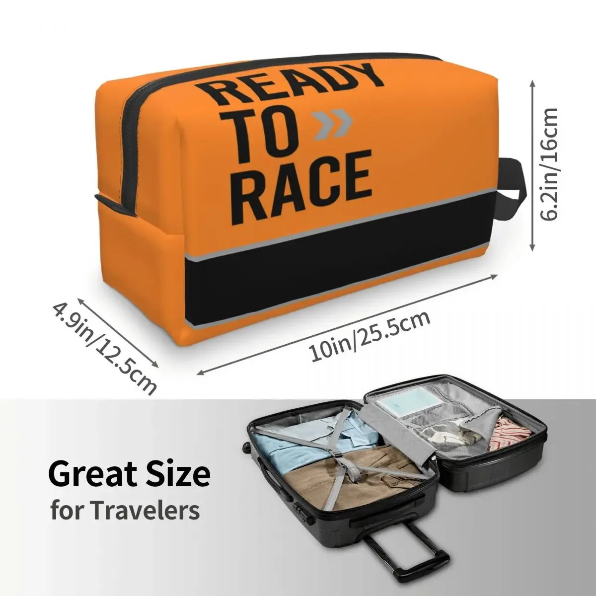 Ready To Race Toiletry Bag for Cross Motocross Bitumen Bike Life Makeup Cosmetic Organizer Lady Beauty Storage Dopp Kit Box