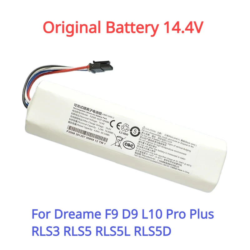 Robotic Vacuum Cleaner Replacement Battery 14.4V For Dreame F9 D9 L10 Pro Plus RLS3 RLS5 RLS5L RLS5D Accessories Parts