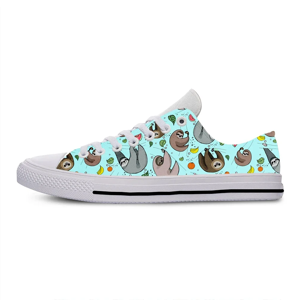 Sloth Pattern Cartoon Anime Funny Cute Fashion Summer Casual Shoes Low Top Lightweight Board Shoes Breathable Men Women Sneakers