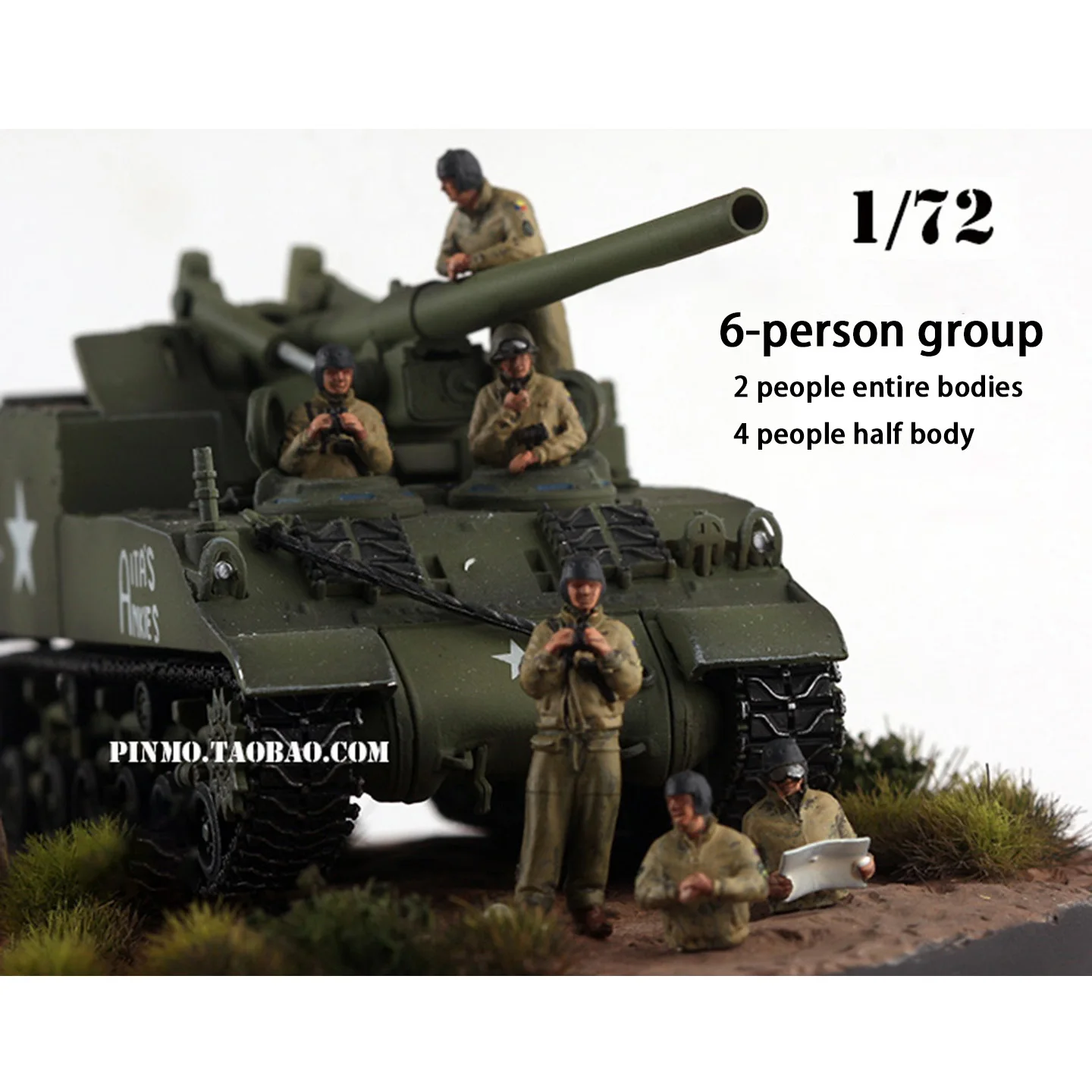 

1:72 Scale Resin American Tank Soldiers 6-person Scene Accessory Model Adult Toy Classic Nostalgia Gifts Souvenir Static Display
