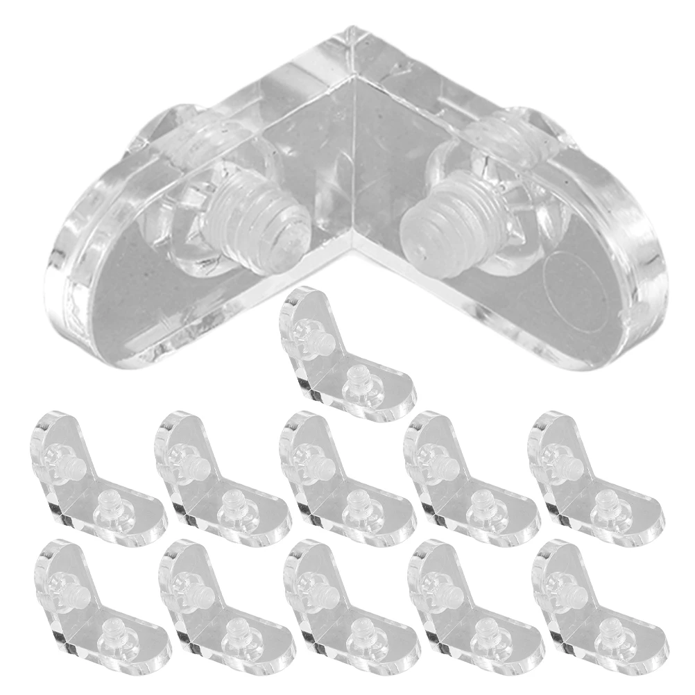 

12Sets Clear Acrylic Corner Brackets Reinforced Support for Storage Cases Display Box Corner Braces Reusable Transparent