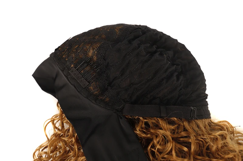 شعر مستعار ذهبي مموج عميق بطول 22 بوصة، شعر مستعار صناعي مناسب للحفلات اليومية النسائية ولعب الأدوار في الهالوين