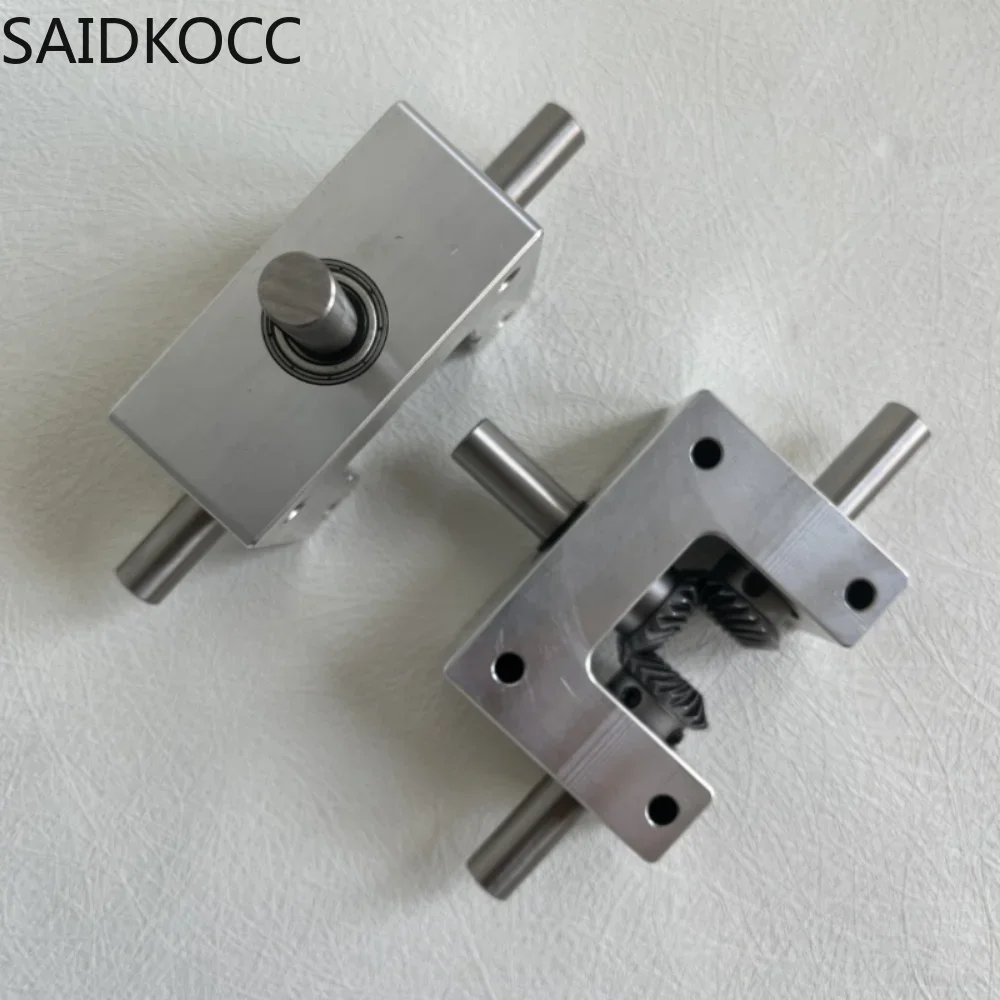 DIY Differential Assembly Gearbox 90 Degree 1:1 Spiral Bevel Gear 6/8/10MM Output Shaft Reversible Small Corner Device