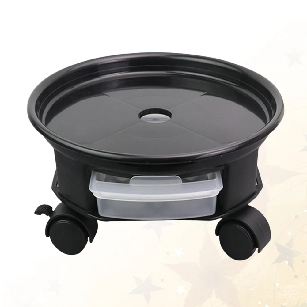 

33cm Round Flower Pots Base Tray Universal Bottom Wheel Stop Brake Storage Drawer for Plant Pot Transfer Plant Pots Tray