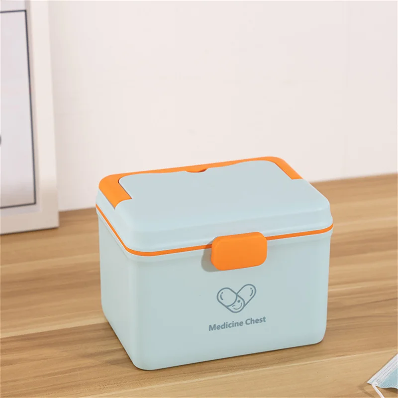 Double Deck Medicine Box for Household Use Large Capacity Medicine Box Emergency Medical Care Medical Storage Cases Plastic