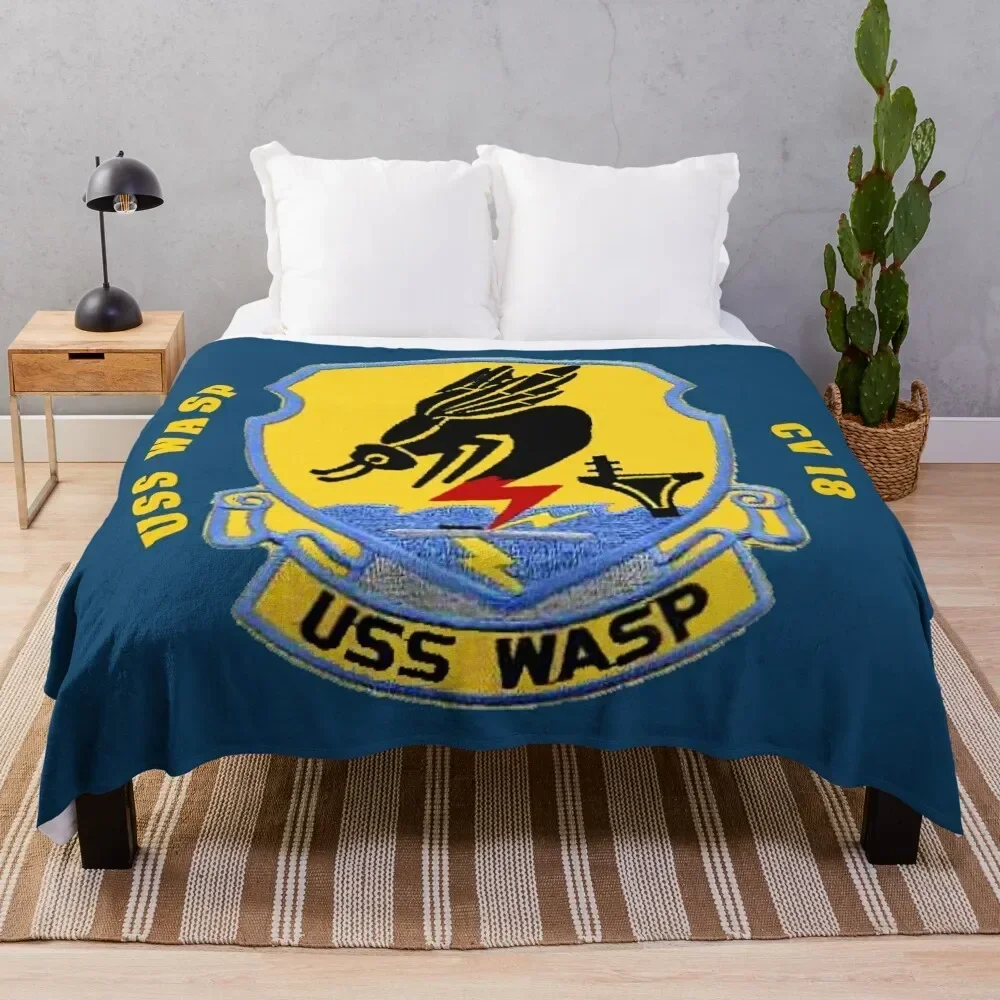 

USS Wasp (CV/CVA/CVS-18) for Dark Colors Throw Blanket Hair Soft Plaid Thin blankets and throws Blankets