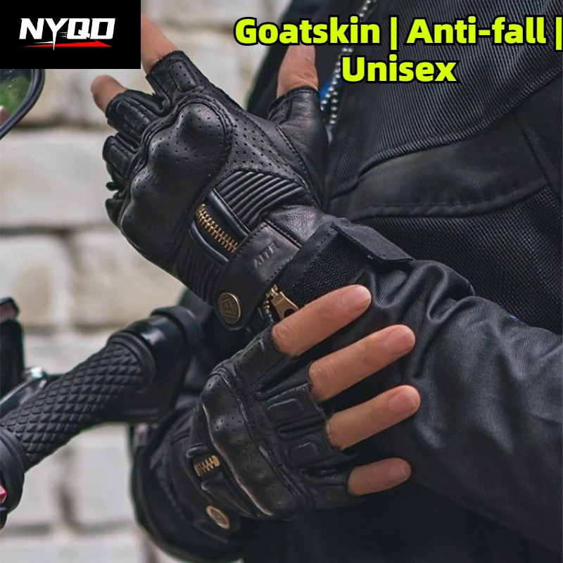 summer-motorcycle-half-finger-gloves-genuine-goatskin-leather-retro-riding-gear-for-men-women-off-road-anti-fall