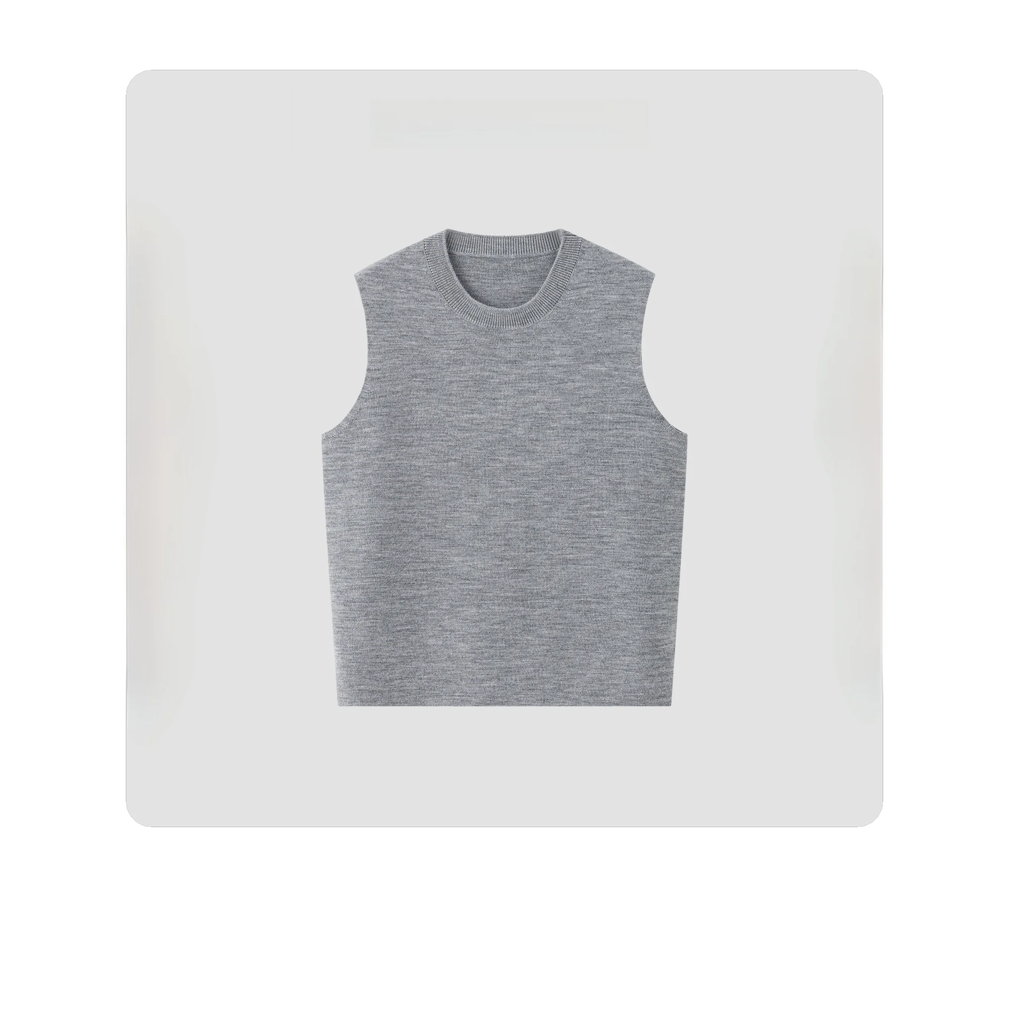 

Вязаный шерстяной жилет Hua Ji Yan Salt Soda, маленький, с круглым вырезом, из 100% чистой шерсти, женский модный жилет