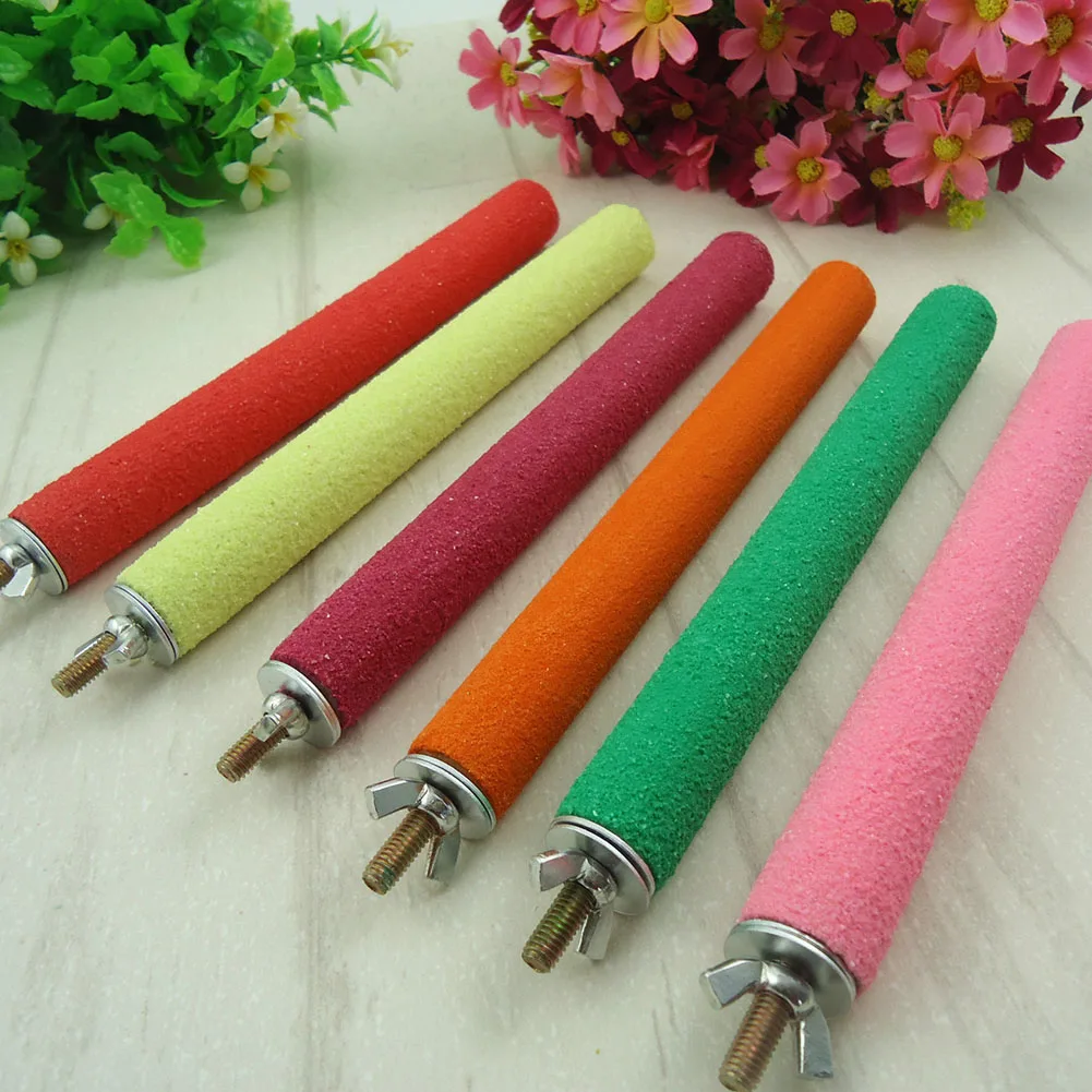 الببغاء طحن حامل مخالب الملونة الببغاء جثم محطة منصة متعددة الوظائف سبائك خشبية صديقة للبيئة قفص الملحقات #1