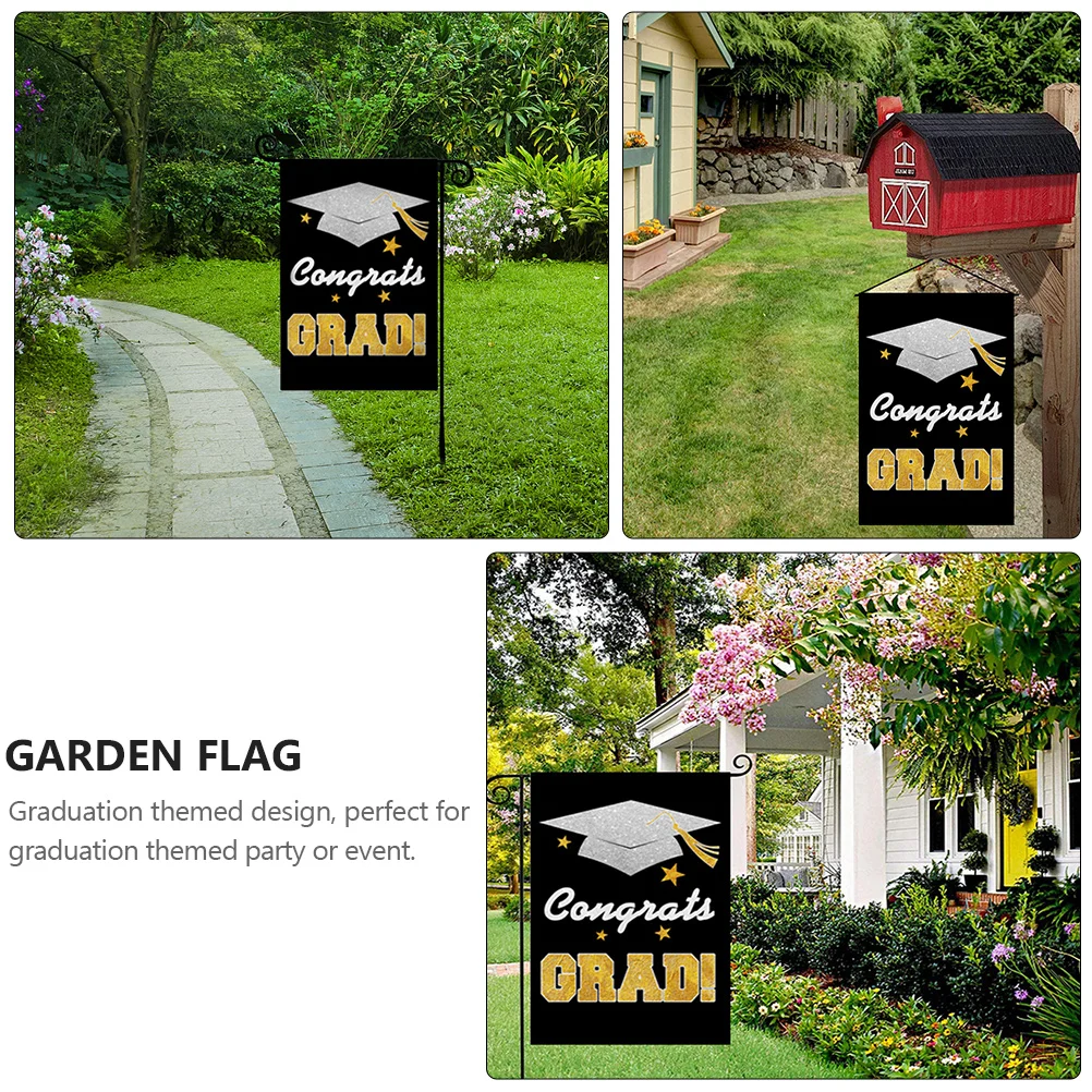 Graduation Party Banner Flags Bright Colors High Fastness No Fading Polyester Cloth Yard Wall Outdoor Garden Decorations