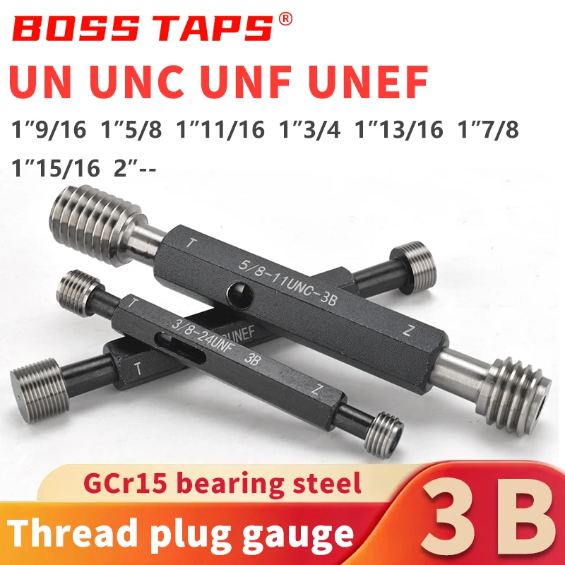 1PCS 3B 1''9/16  1''5/8  1''11/16  1''3/4  UN UNC UNF UNS UNEF   America Standard Fine Tooth Thread Plug Gauge Measure Tool