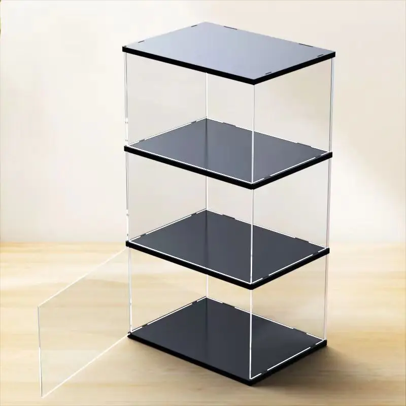 Acrylic Dustproof Display Cabinet Transparent Character Organizer Toy Model, Art Ornament Display Case,Assembly, Stackable