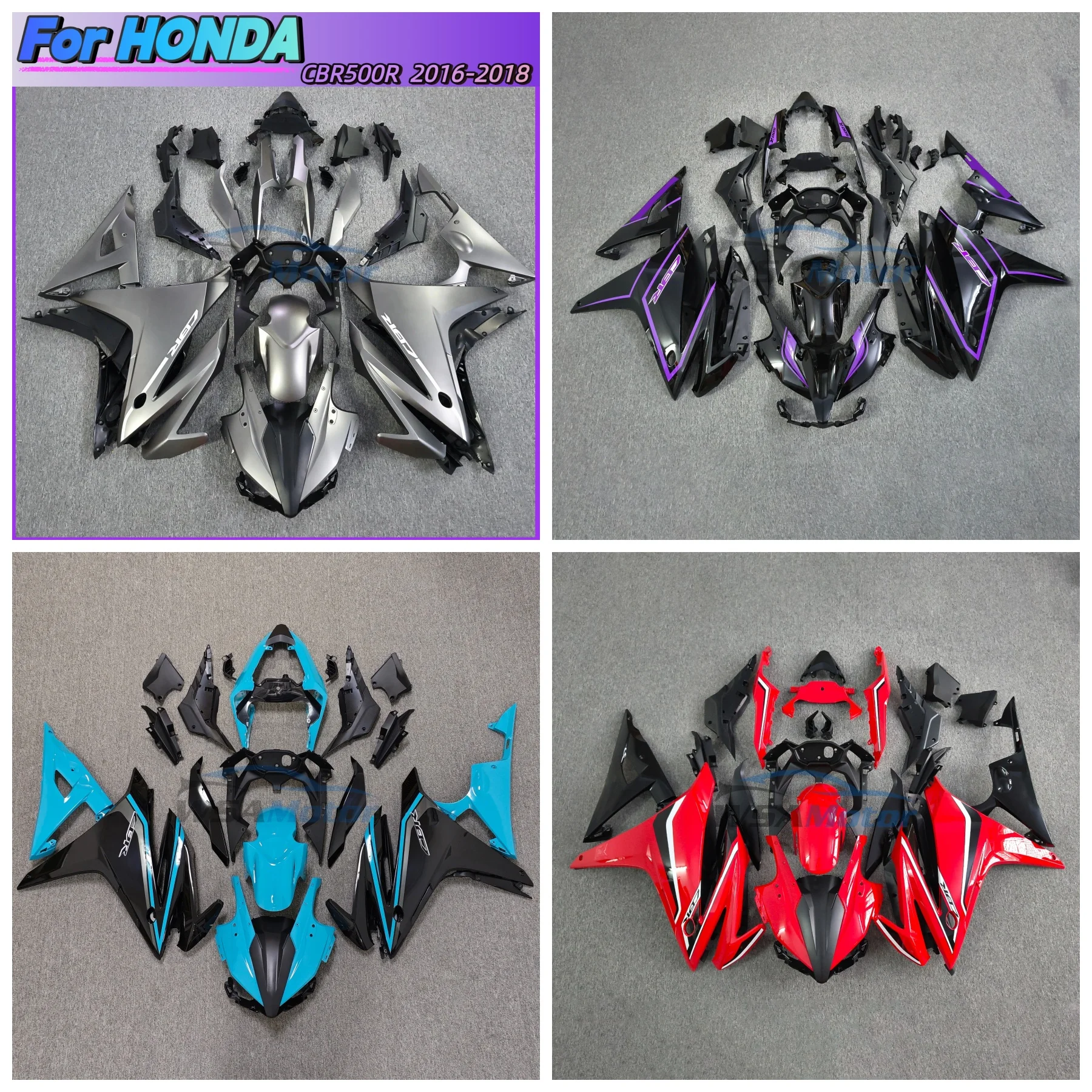 Motorcycle Plastic Parts For HONDA CBR500RR 2016 2017 2018 CBR 500 RR CBR500 painted Bodywork Fairing Components ABS Injection