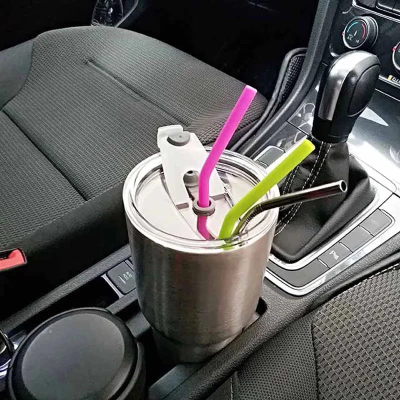 BOZZH-pajitas de silicona reutilizables para beber, 6 piezas, de grado alimenticio, con cepillo de limpieza, sin BPA