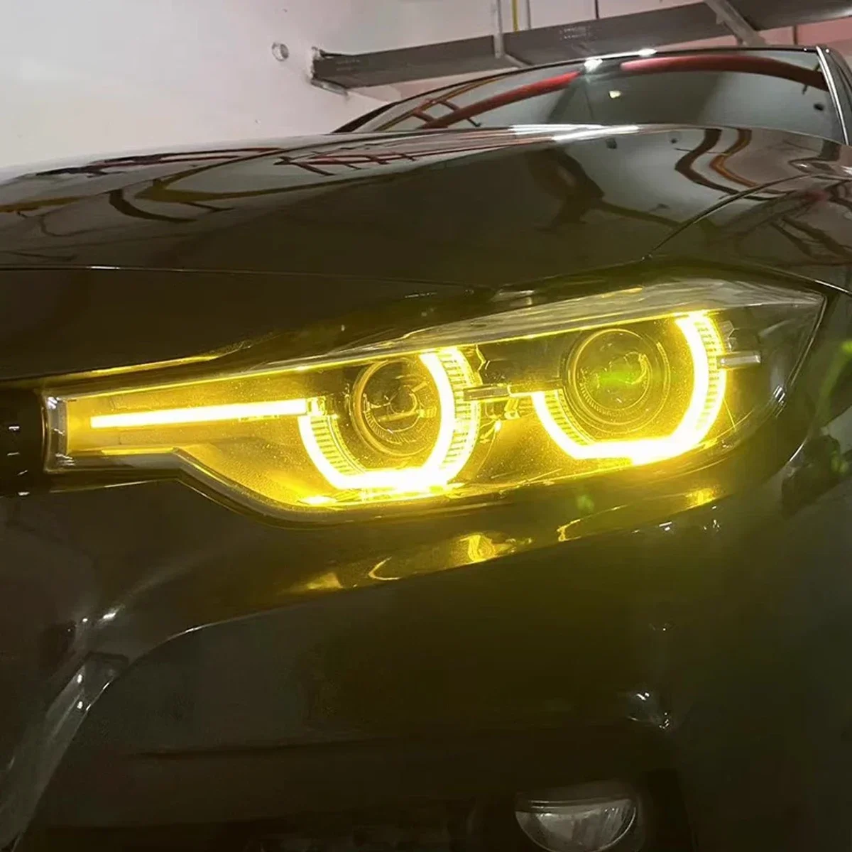 

Car Headlight Accessories For BMW 3 Series F30 F31 F34 GT Upgrade to NEW BMW Angel Eyes Lemon Yellow Headlight