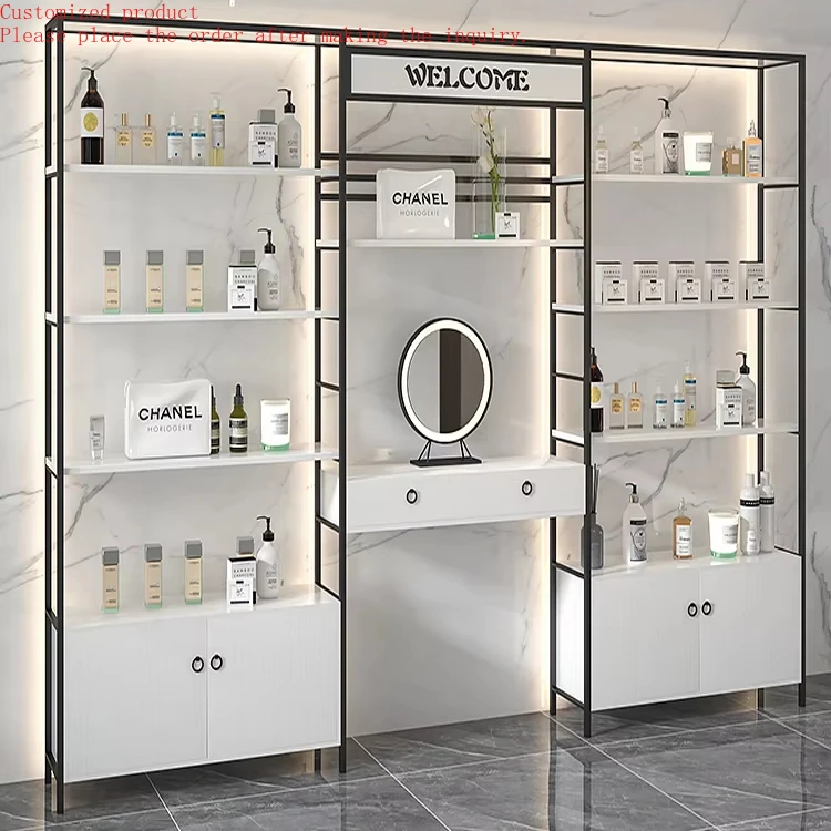 Custom.Beauty Salon Display Stand Skin Care Shelf Multi-layer Container Product Cabinet Cosmetics Display Cabinet showcase with