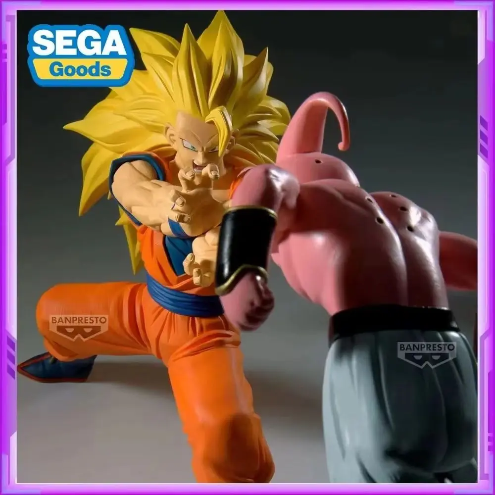 Original bandai banpresto dragon ball son goku majin buu modelo brinquedos anime figuras figura de ação presente