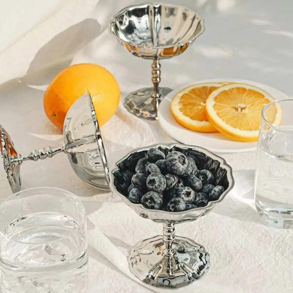 Edelstahl Eisbecher Anti-Rost Silber Puddingbecher INS Dessertkelch Home