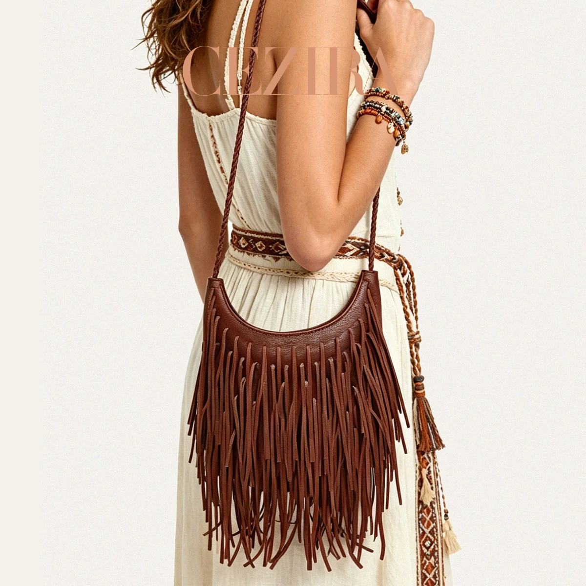 Women'S Bags - CEZIRA Bohemian Tassel Soft PU Vegan