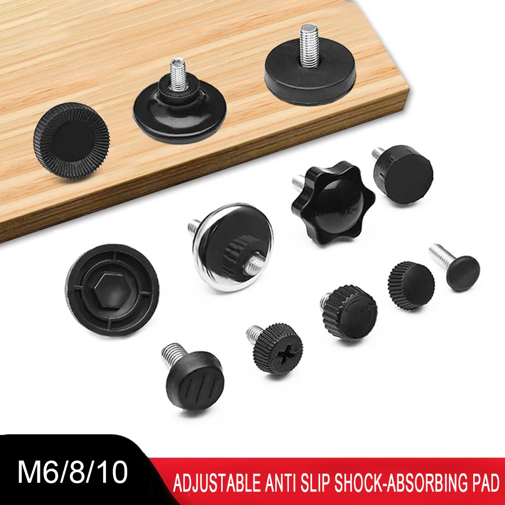 4Pcs M6 M8 M10 Adjustable Leveling Chair Leg Feet Anti-slip Shock Absorption Furniture Pad Bed Sofa Cabinet Table Protector Mats