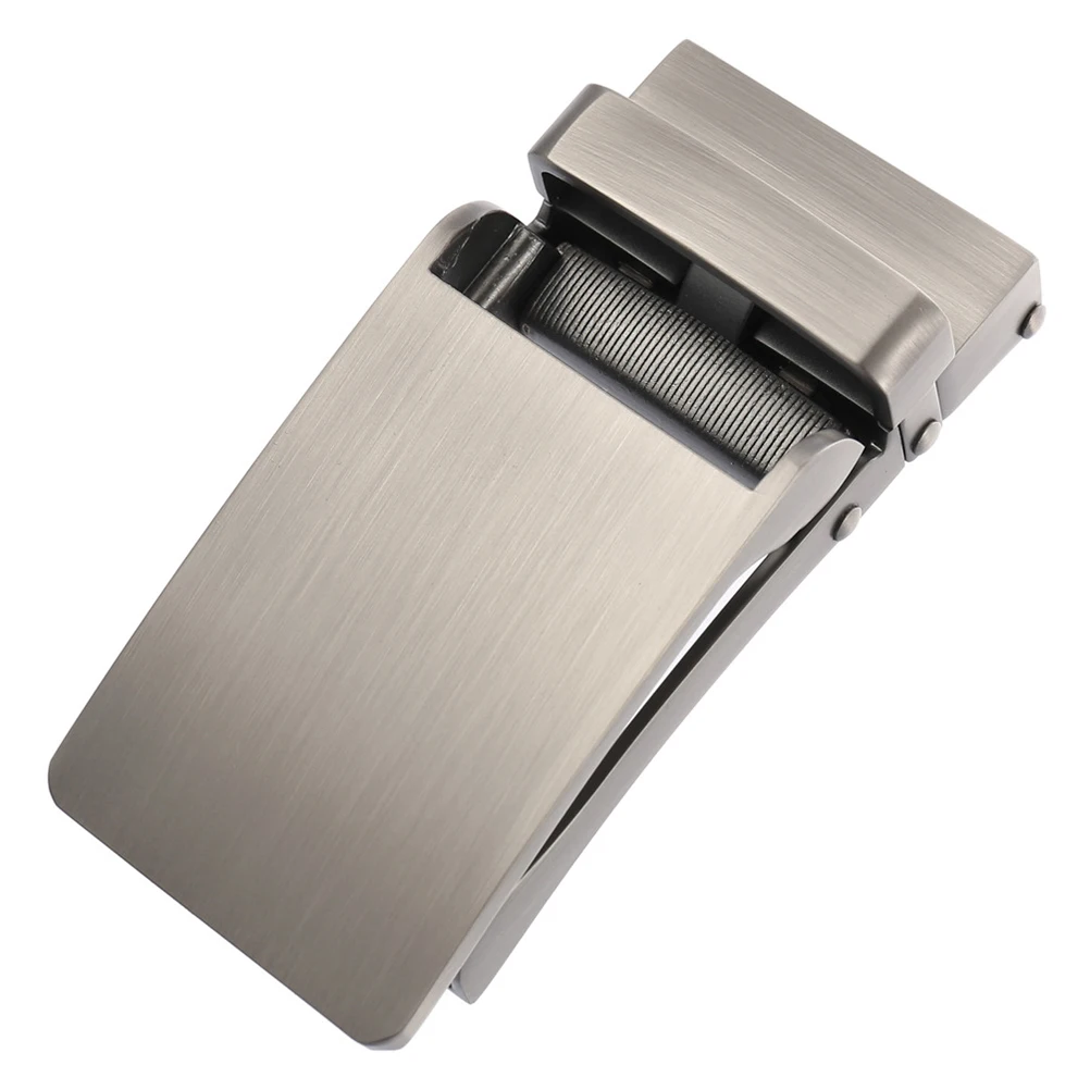 

2pcs Alloy Automatic Belt Buckle For Men Ratchet Closure Replace Strap Silver Mens Belt Buckle Business Casual Style