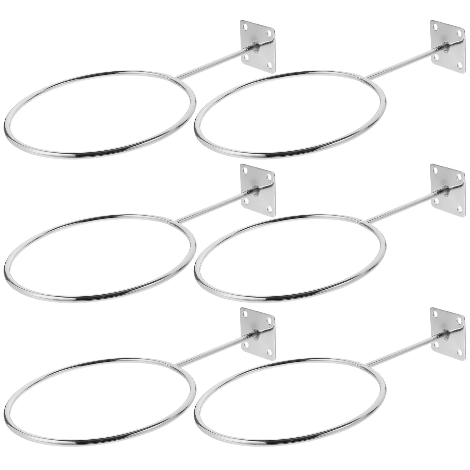 

6pcs Wall Fixed Ball Holder Basketball Storage Rack Multi Function Iron Mount Sports Display Stand Durable Sturdy for Sports