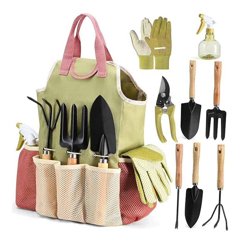

Bonsai Kit Indoor Gardening Tools Mini Juicy Hand Tools with Tote Bag Mini Indoor Fairy Planting Care Green