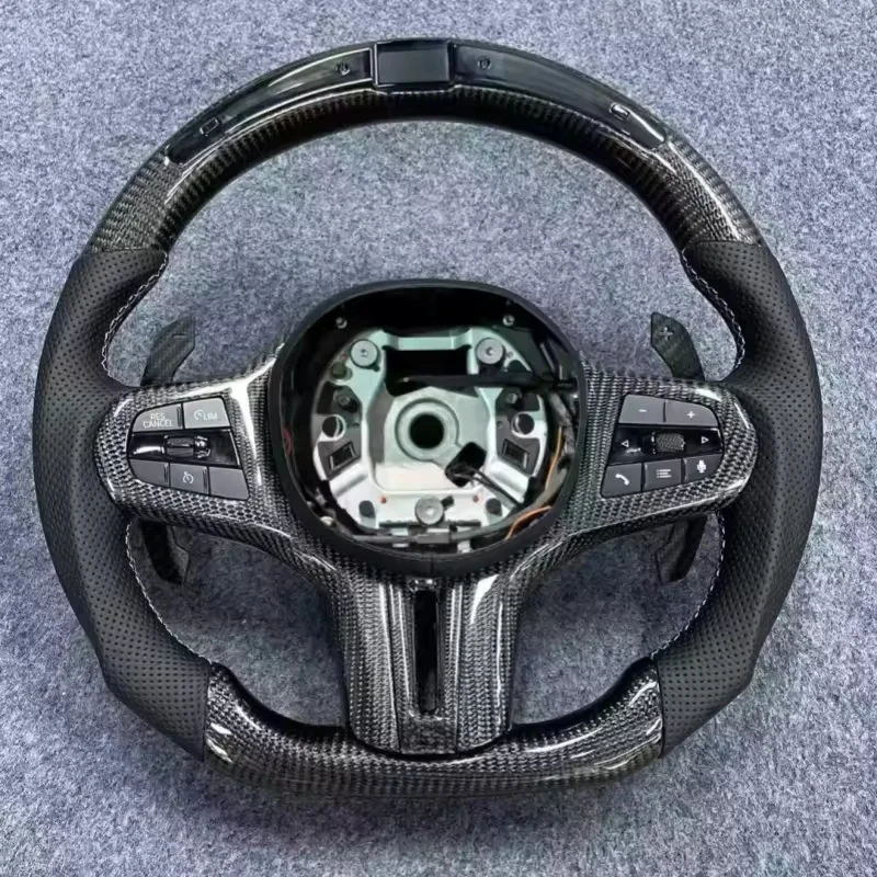 LED Car Steering Wheel Carbon Fiber Leather G30 G21 G22 G23 3 Series 320i 325i 330i M340i G21 G26 G42 Accessories For BMW G20