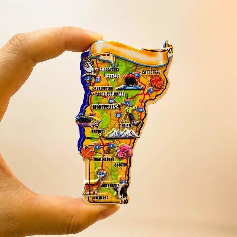 

American Refrigerator Magnets Travel Souvenirs Creative State Maps Decorations Personalized 3D Resin Magnetic